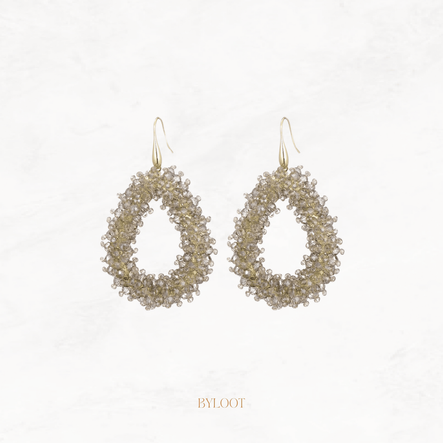 Amazing beige hoop statement earring