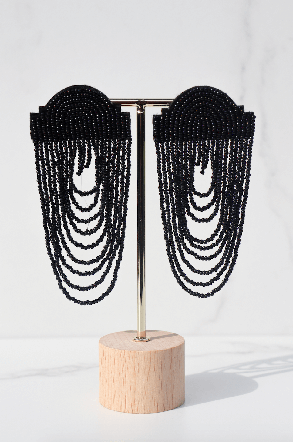 Less is more black statement earring