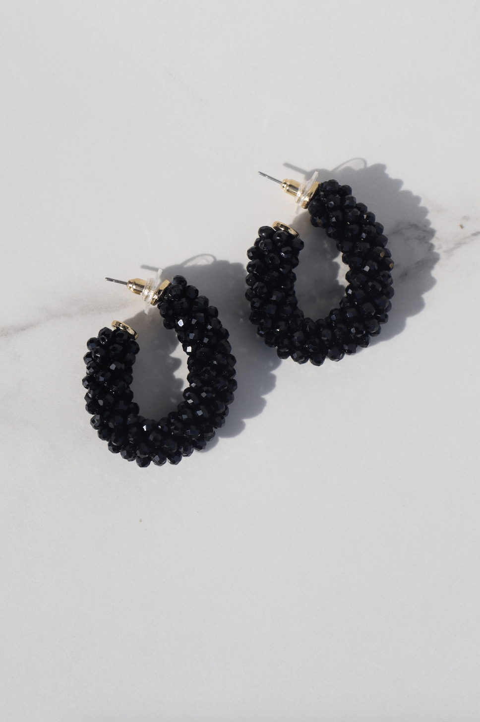 Look a like hoop black statement earring