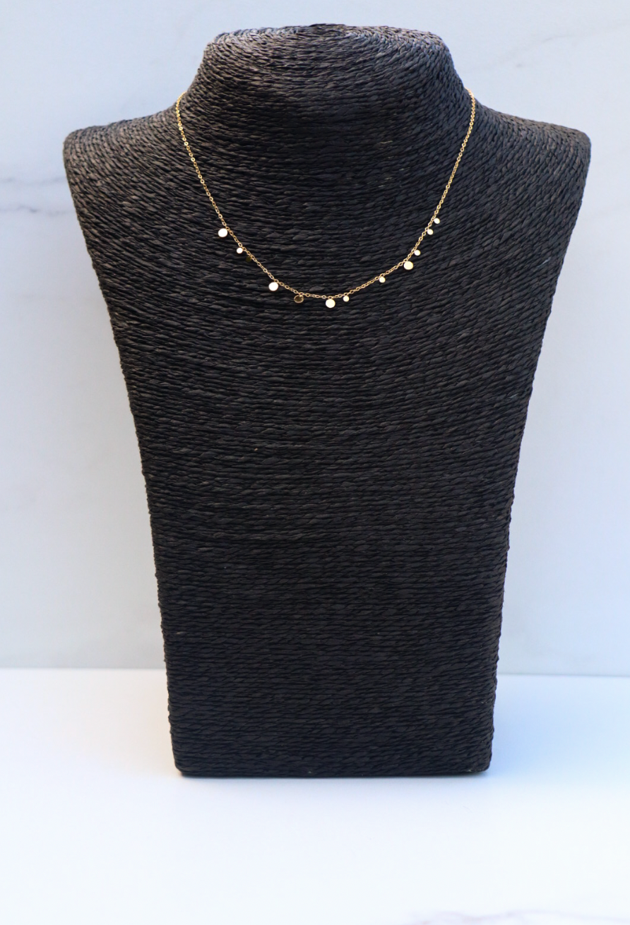 Simple dot necklace gold