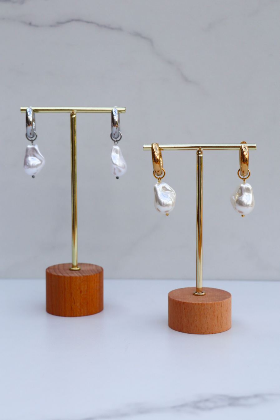 Big pearl earrings