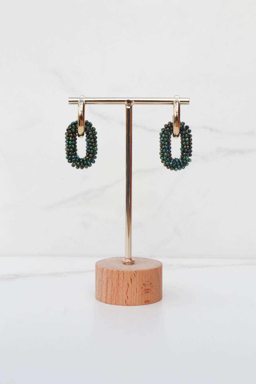 Steffy dark green statement earring