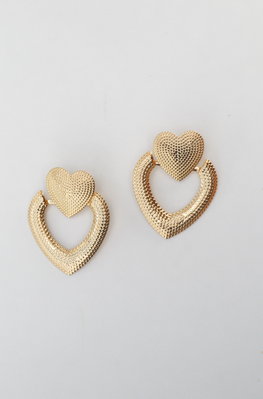 Heart statement earring