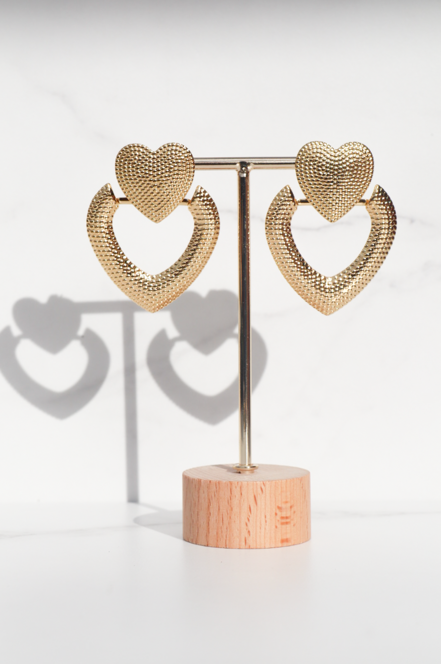 Heart statement earring