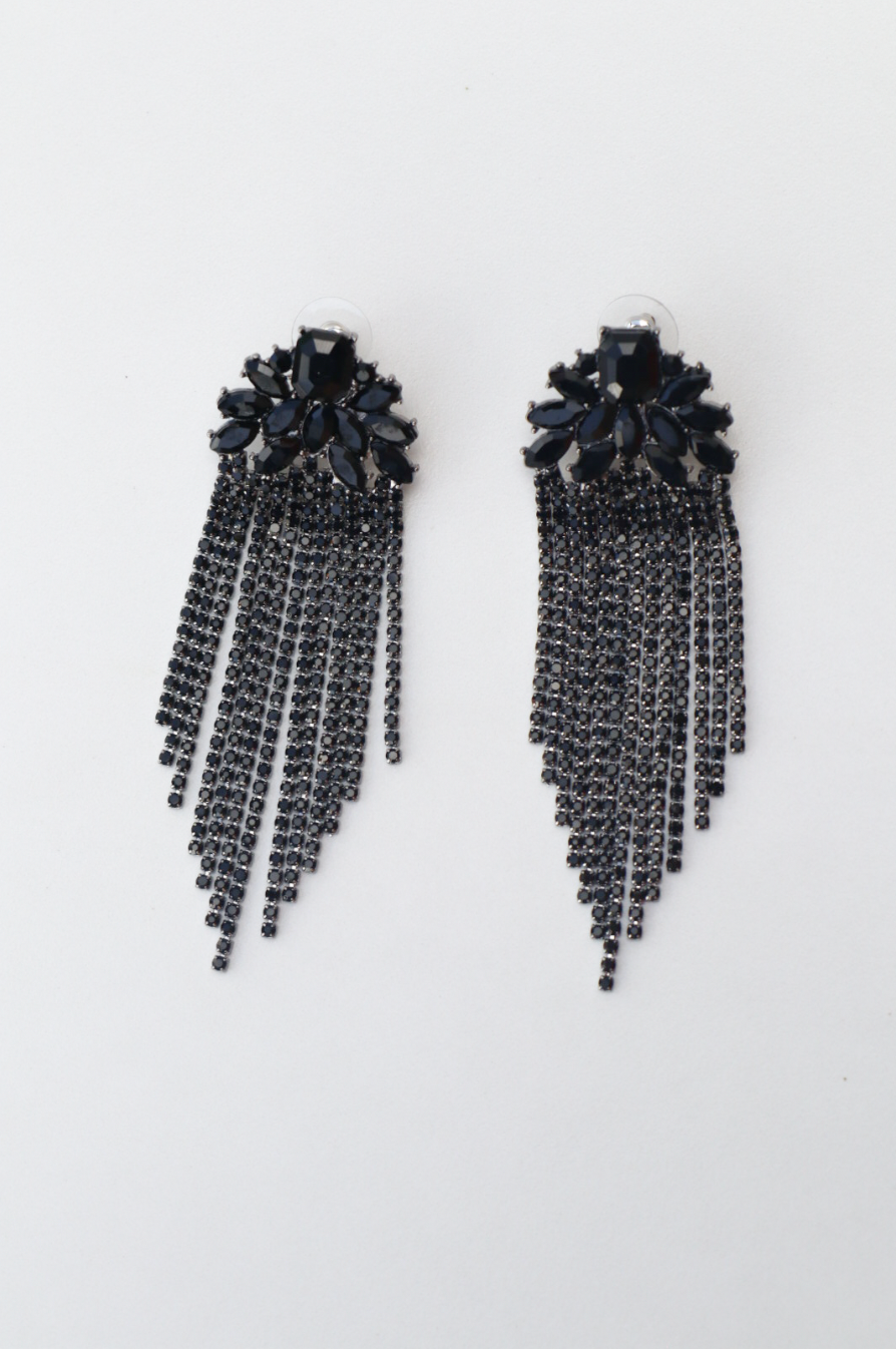 Disco black statement earring