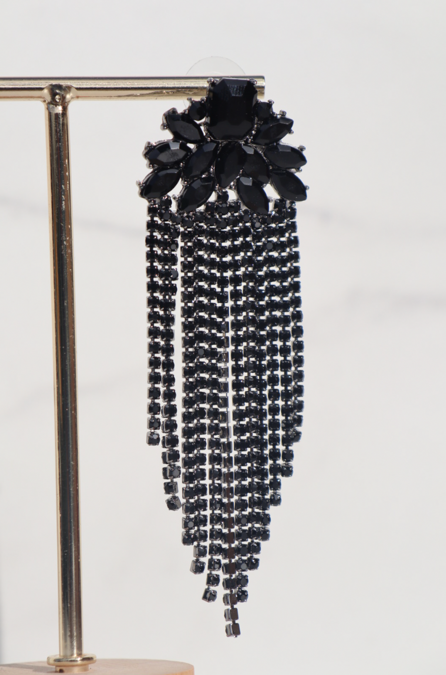 Disco black statement earring