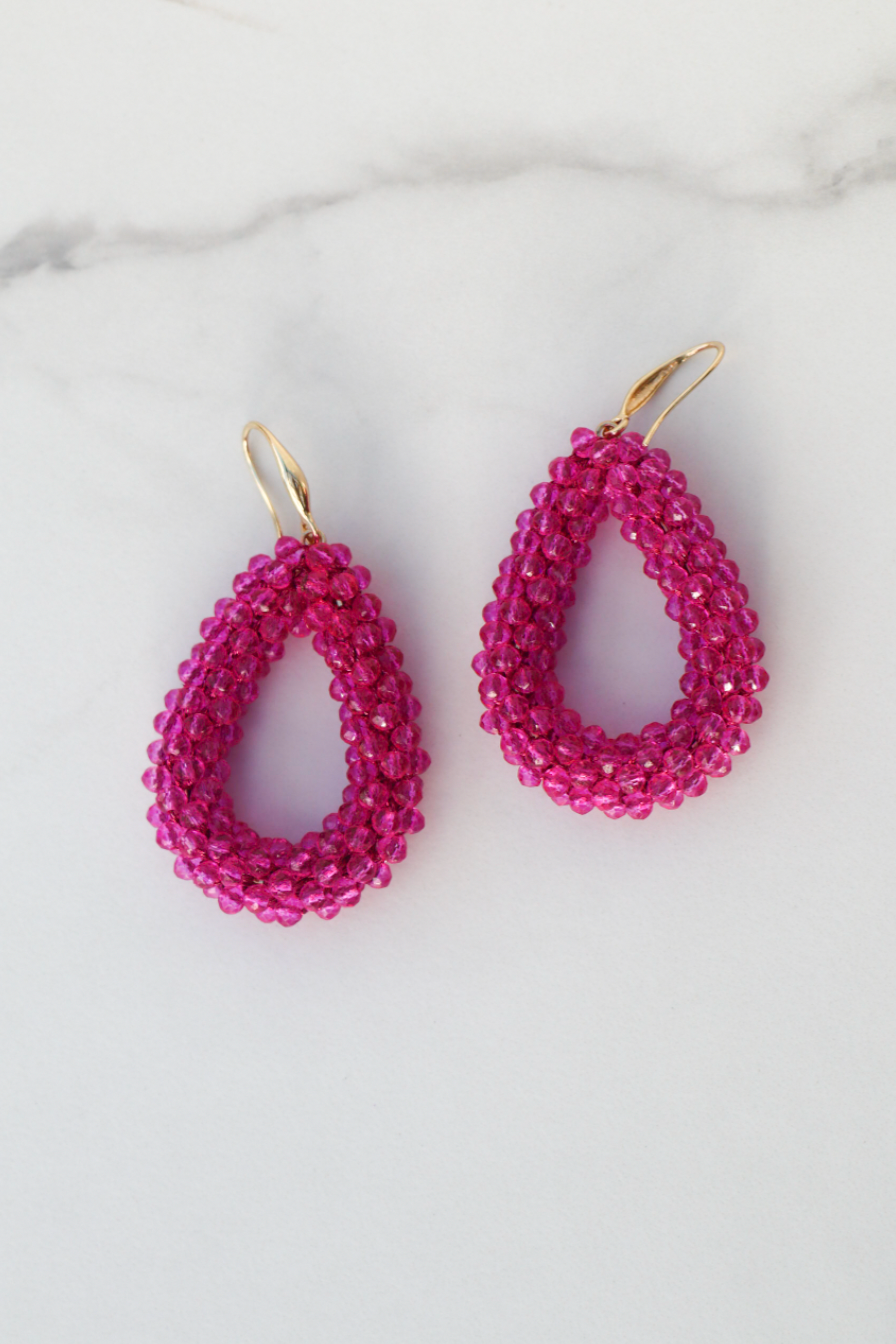 Flora pink statement earring