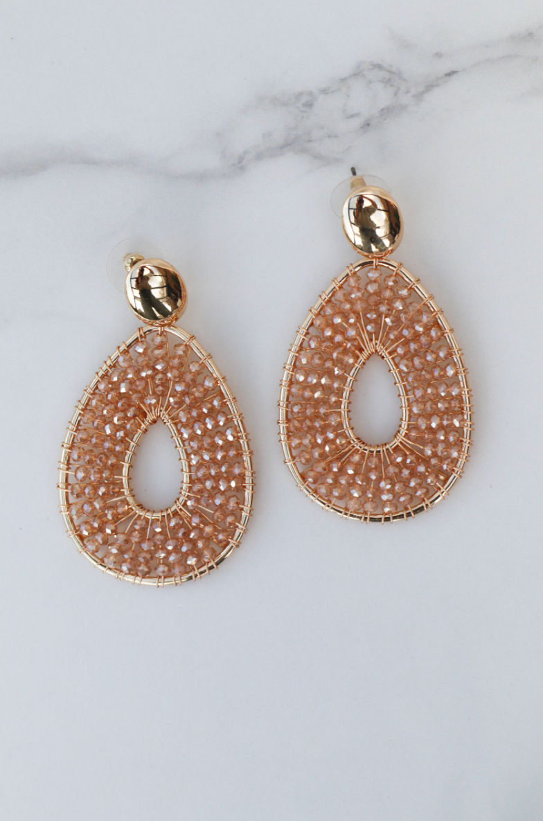 Kassy champagne statement earring
