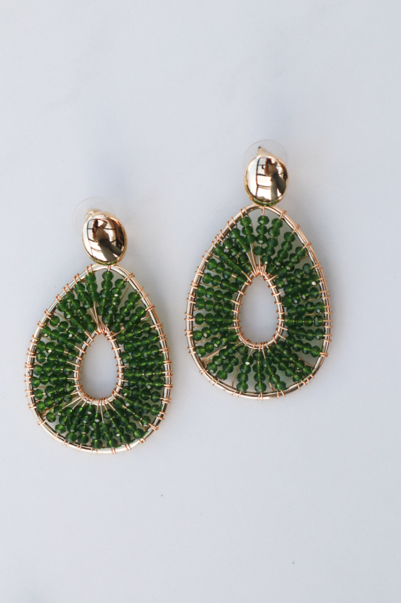 Kassy green statement earring