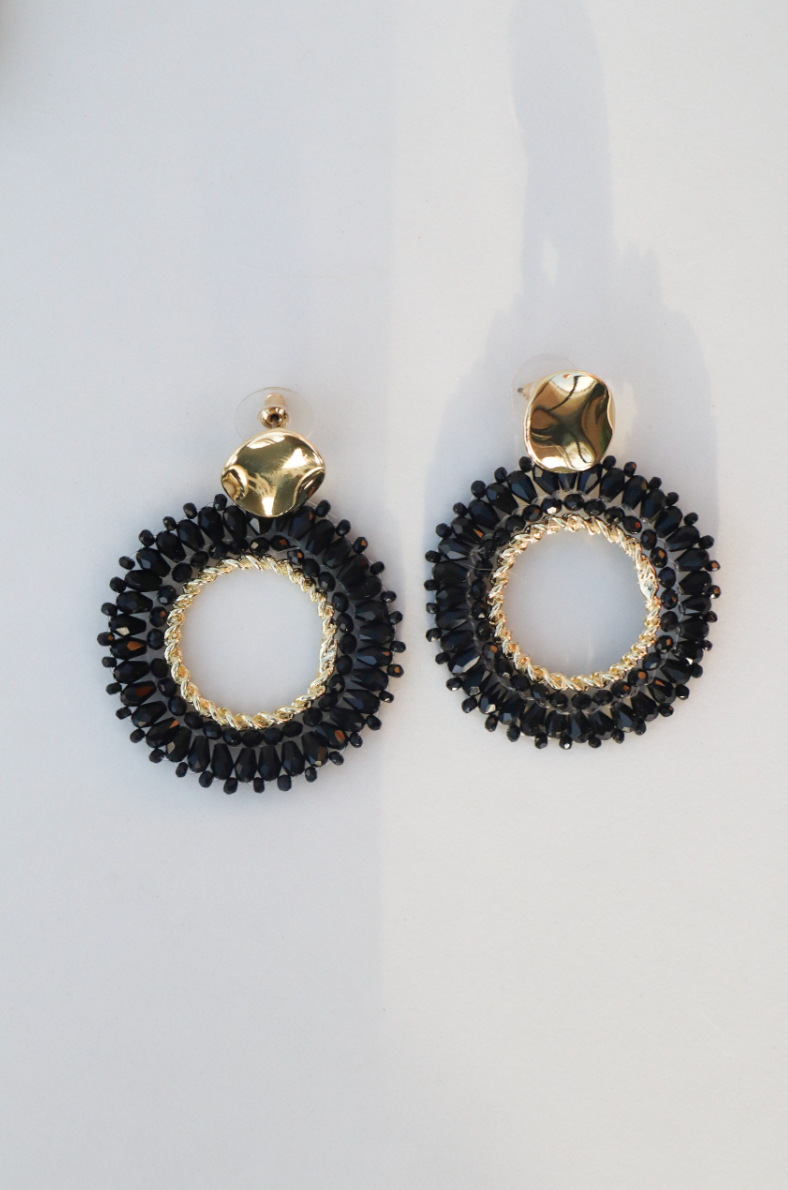 Stella black statement earring