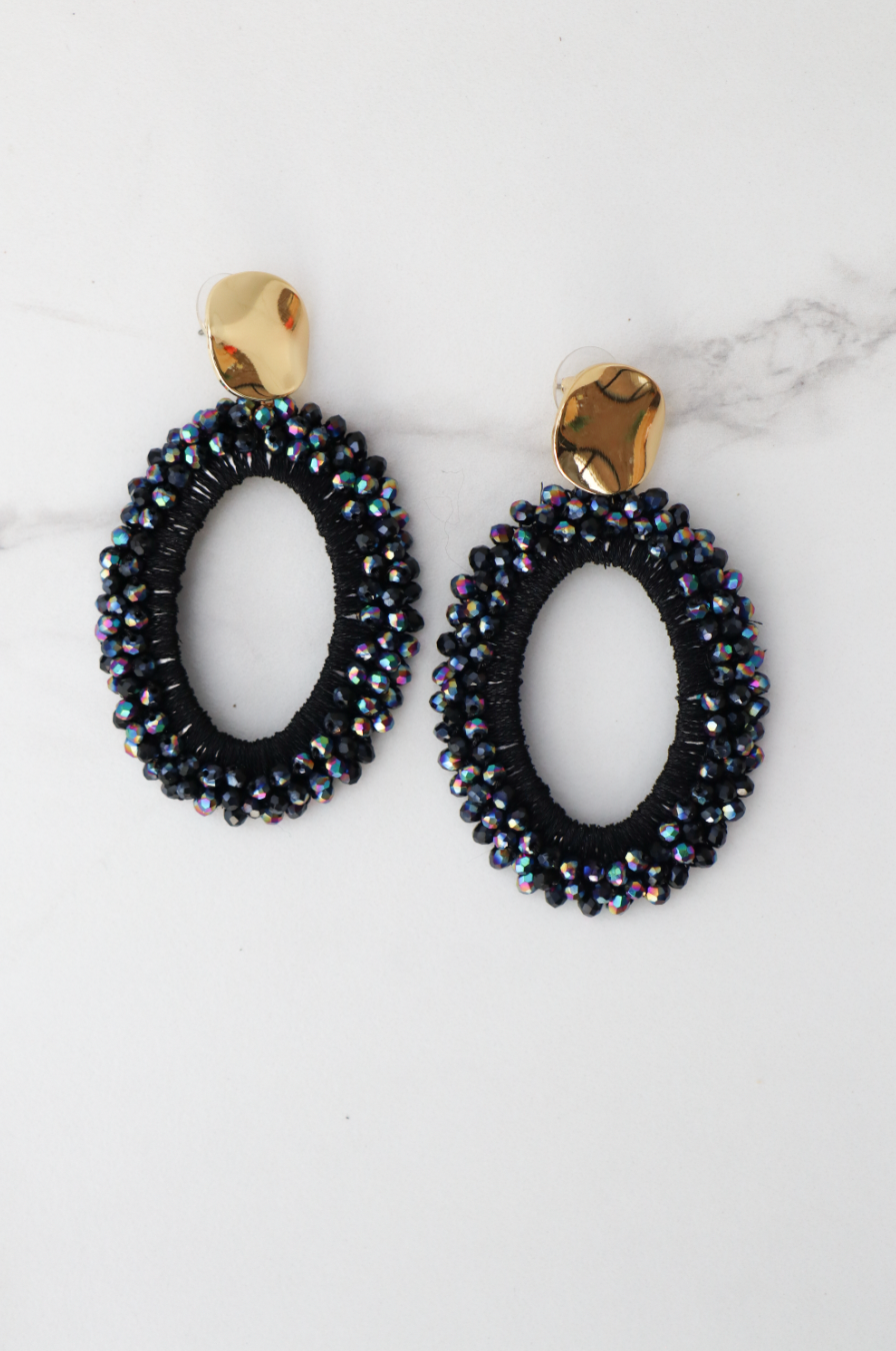 Festive black statement earring