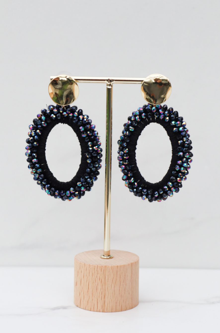 Festive black statement earring