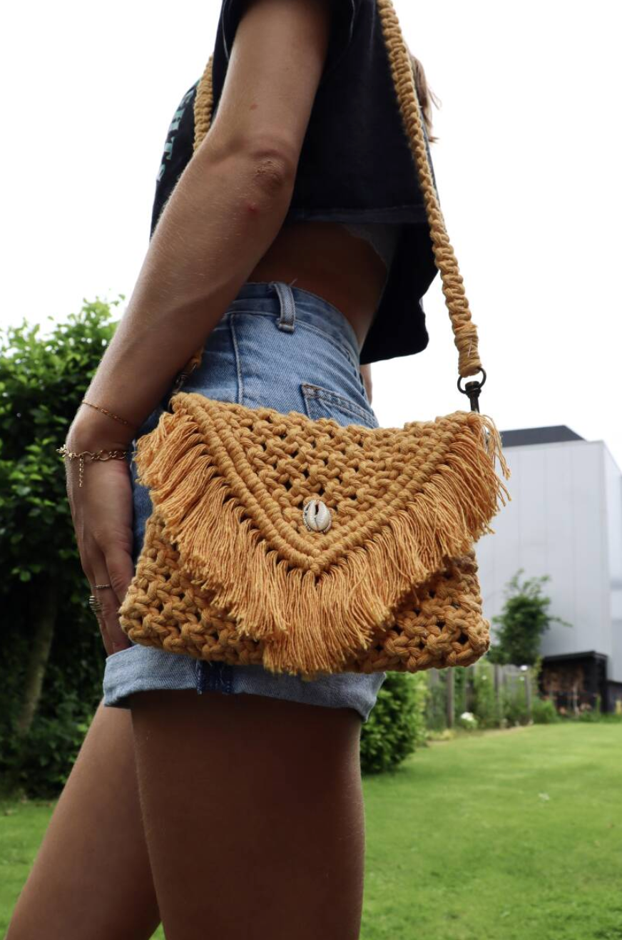 Macrame bag yellow