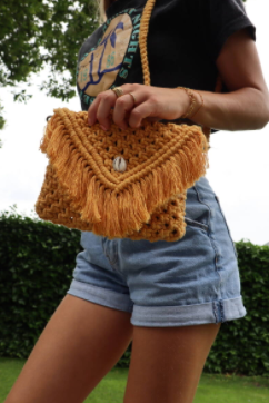 Macrame bag yellow