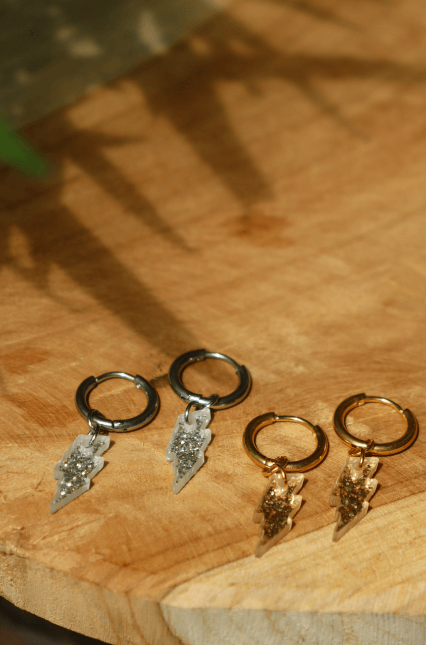 Glitter thunder earrings