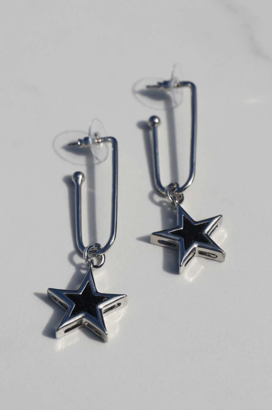 Star black statement earring