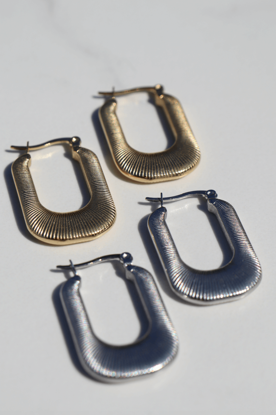 Rectangle hoop earring