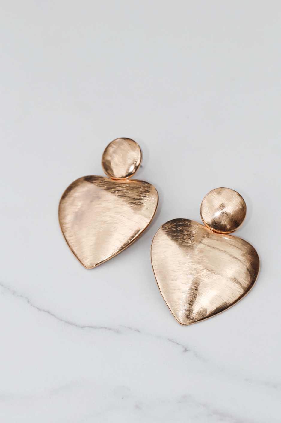 Heart gold statement earring