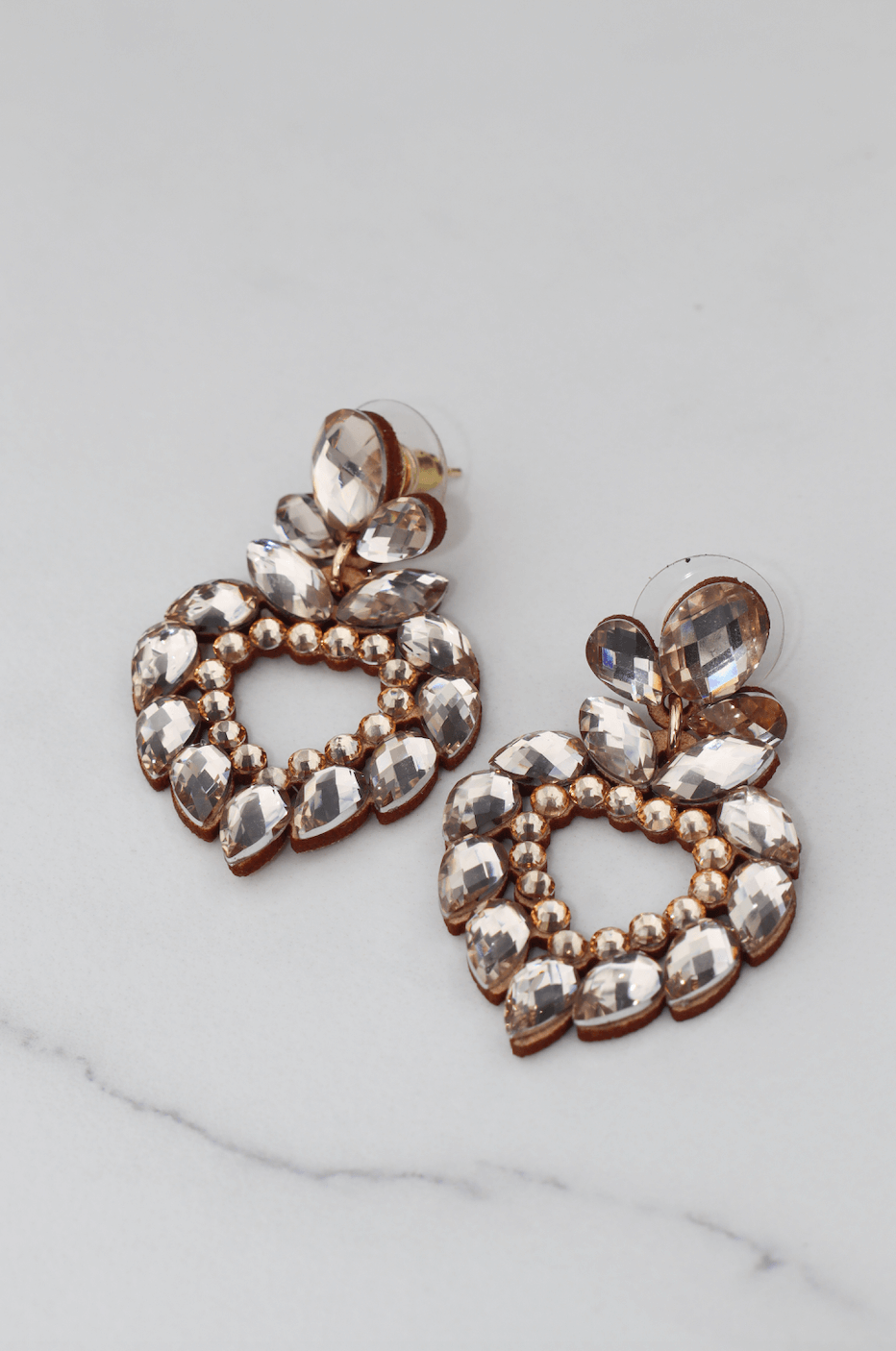 shiny heart statement earring