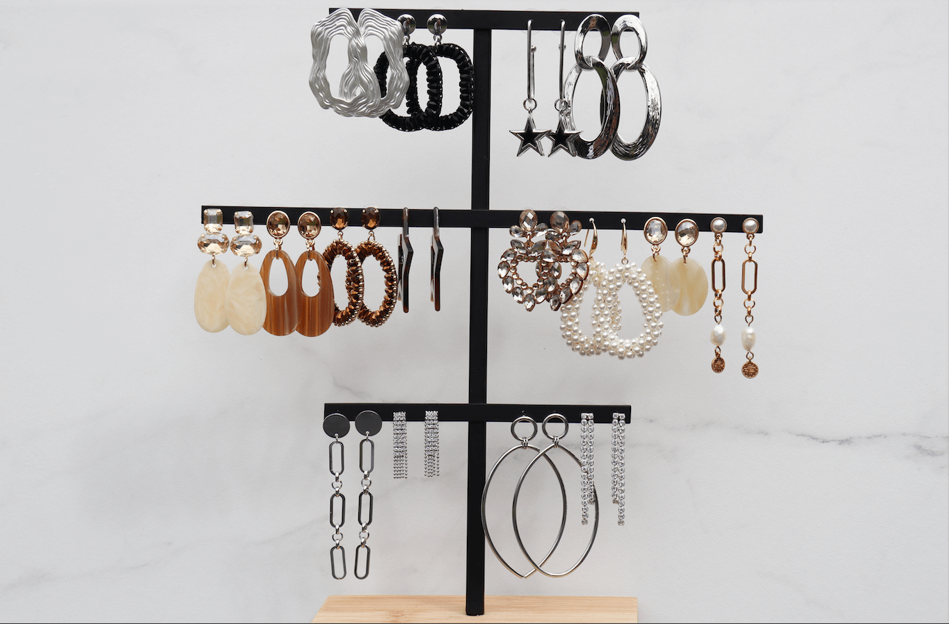shiny heart statement earring