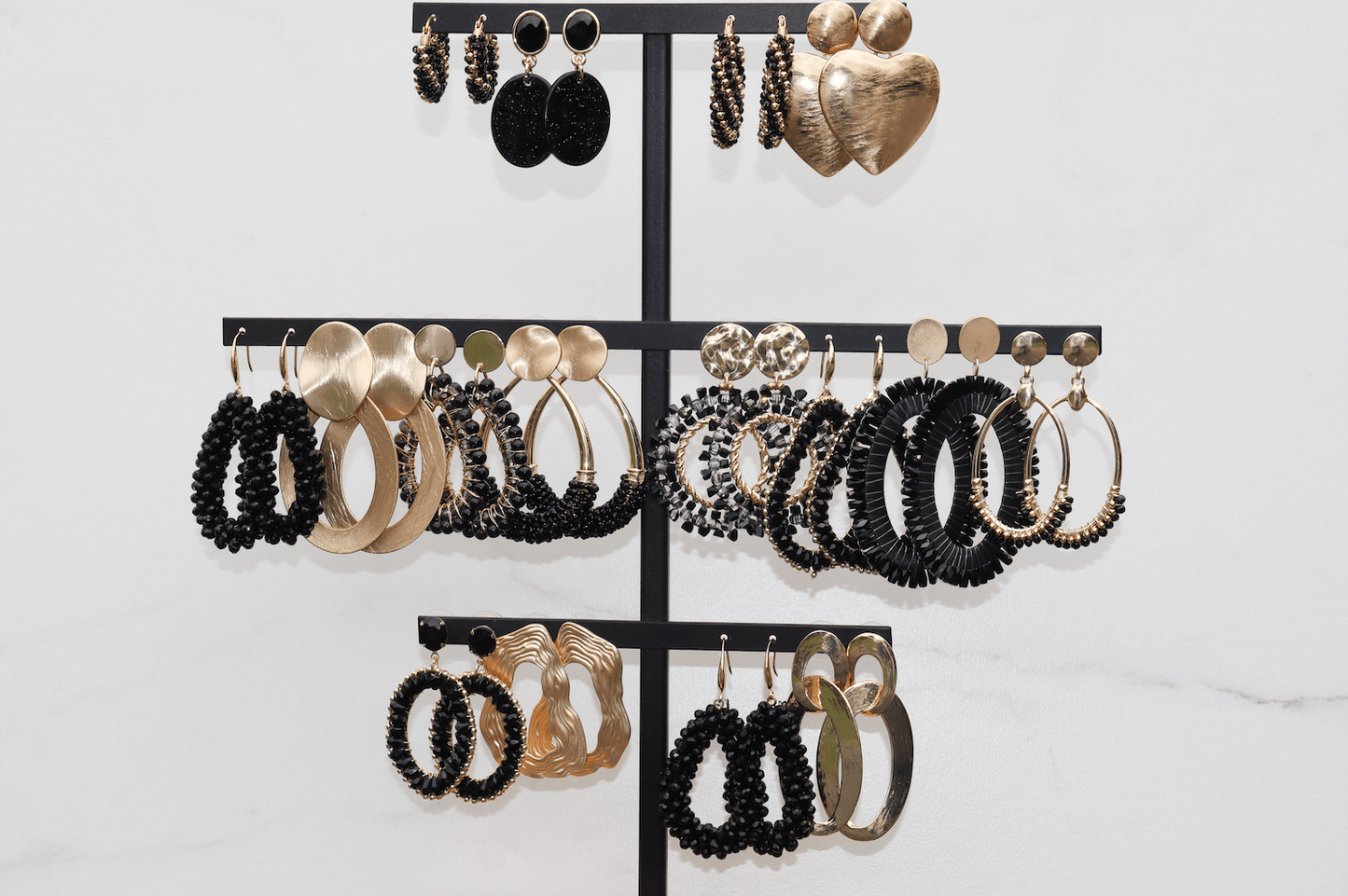 Heart gold statement earring