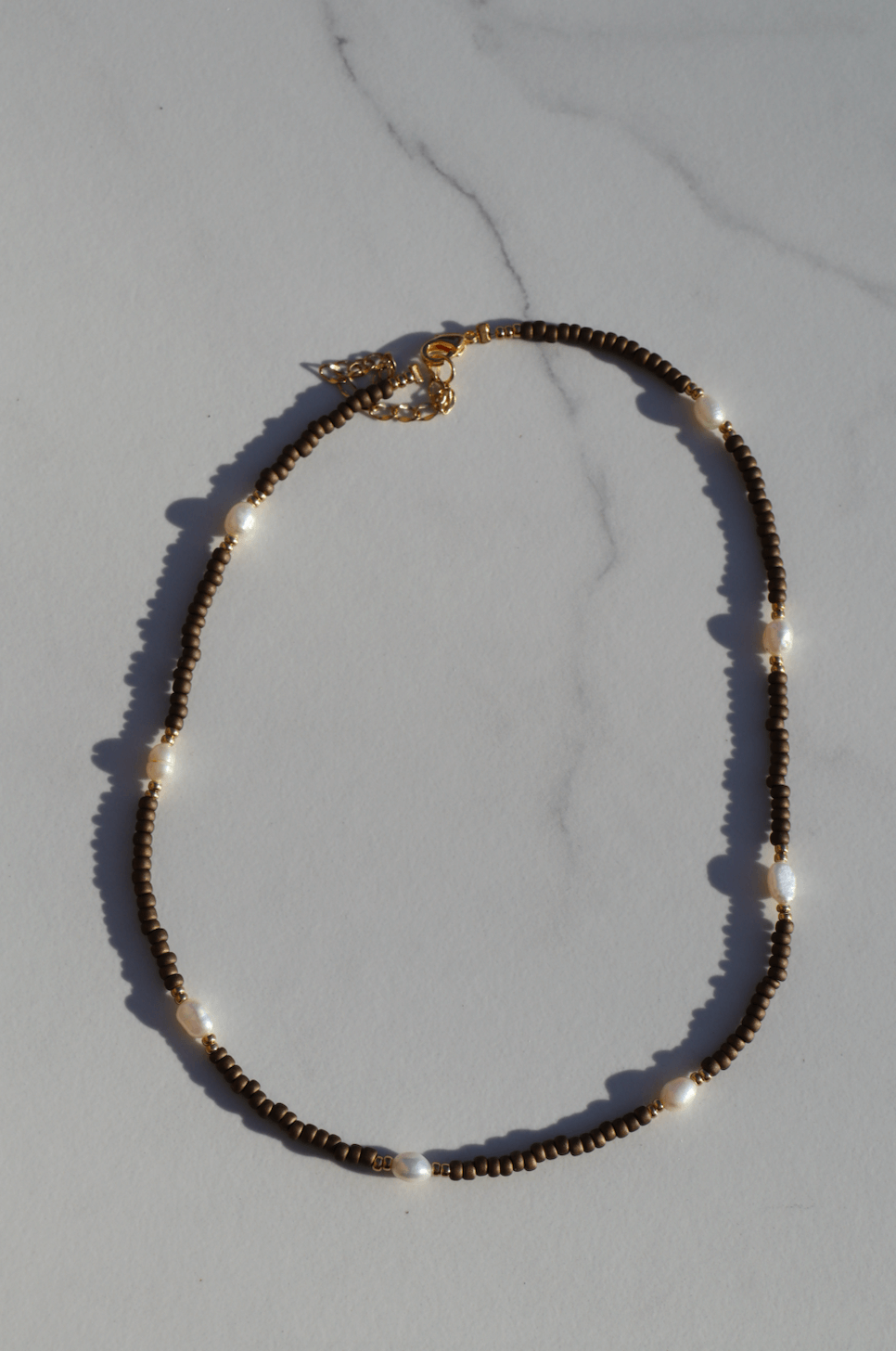 Brown pearl necklace