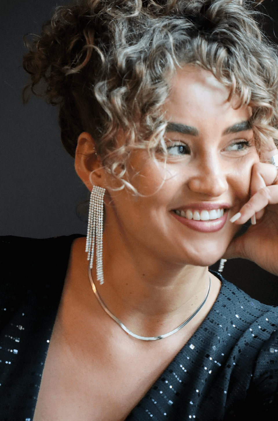 Swing silver statement earring