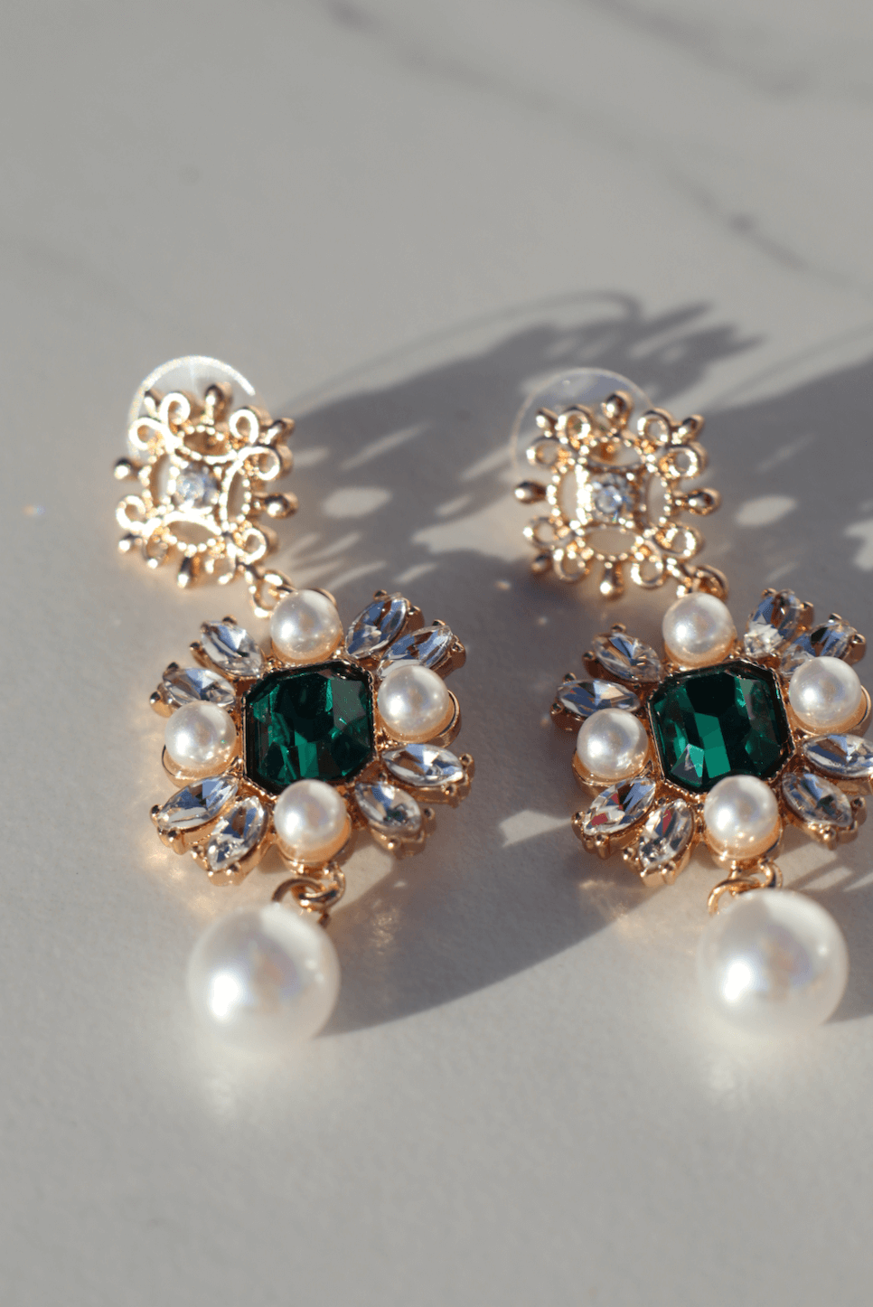 Kizzy vintage green statement earring