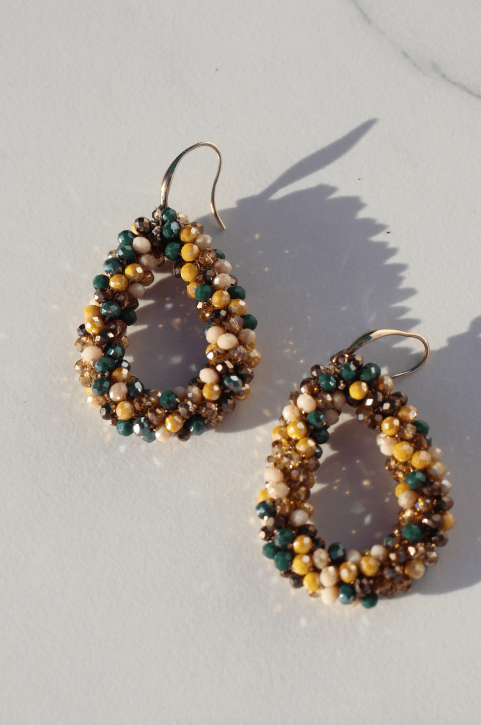 Flora multicolor brown statement earring