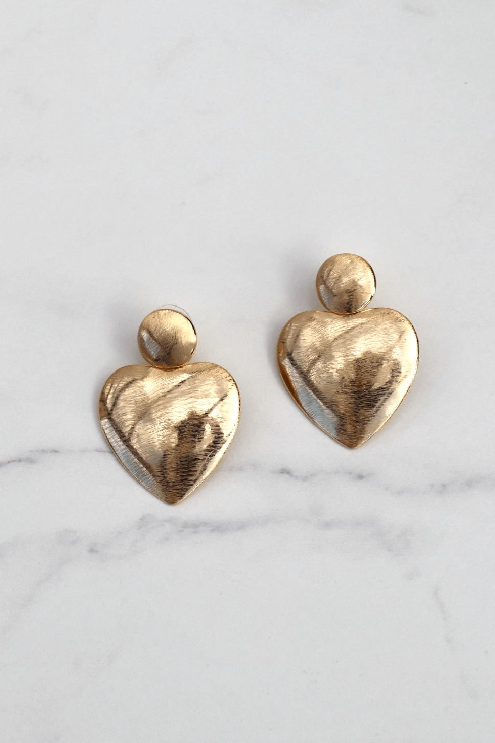 Heart gold statement earring