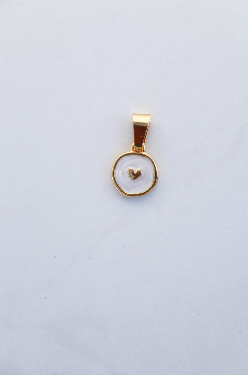 White pearl heart charm