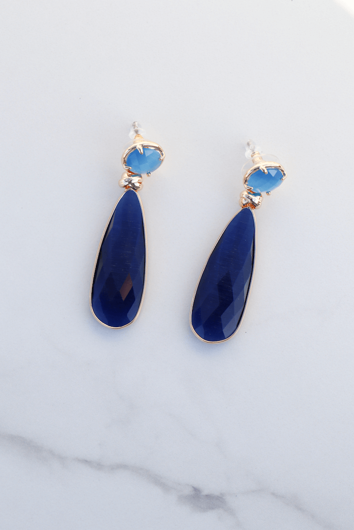 Essy large statement earring blue