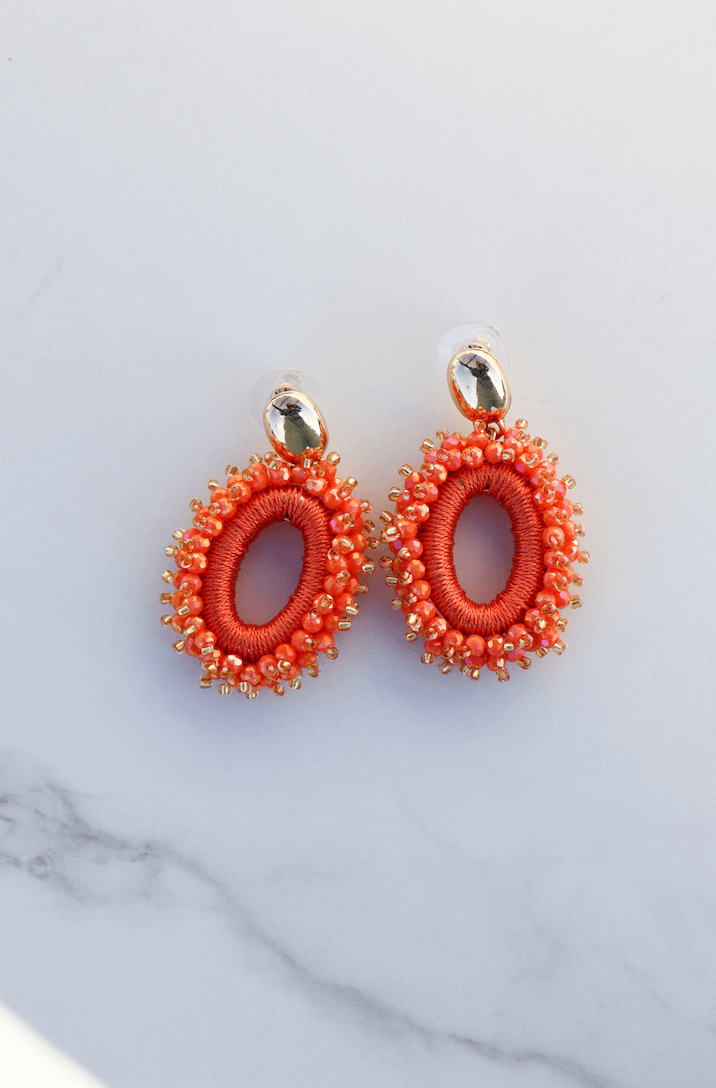 Pretty peach statement earring