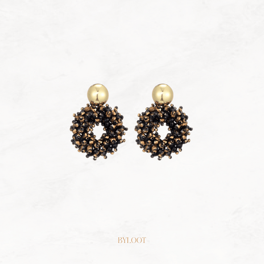 Brown love statement earring