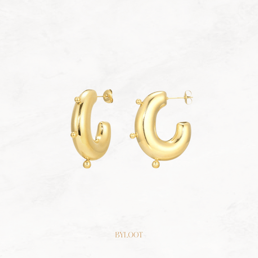 Spike hoop statement earring