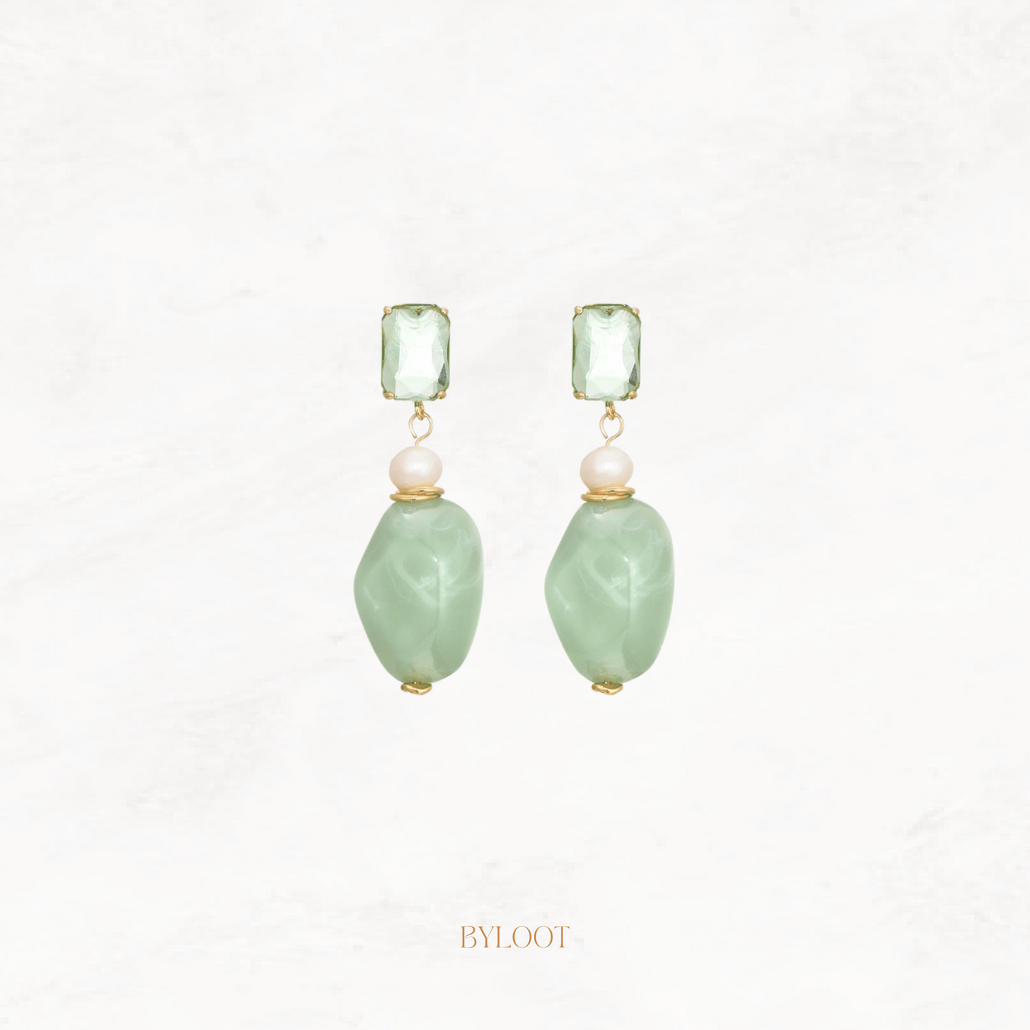 Spring green statement earring