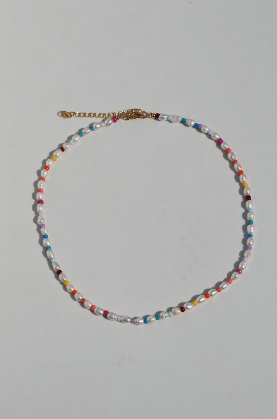 Rainbow pearl necklace