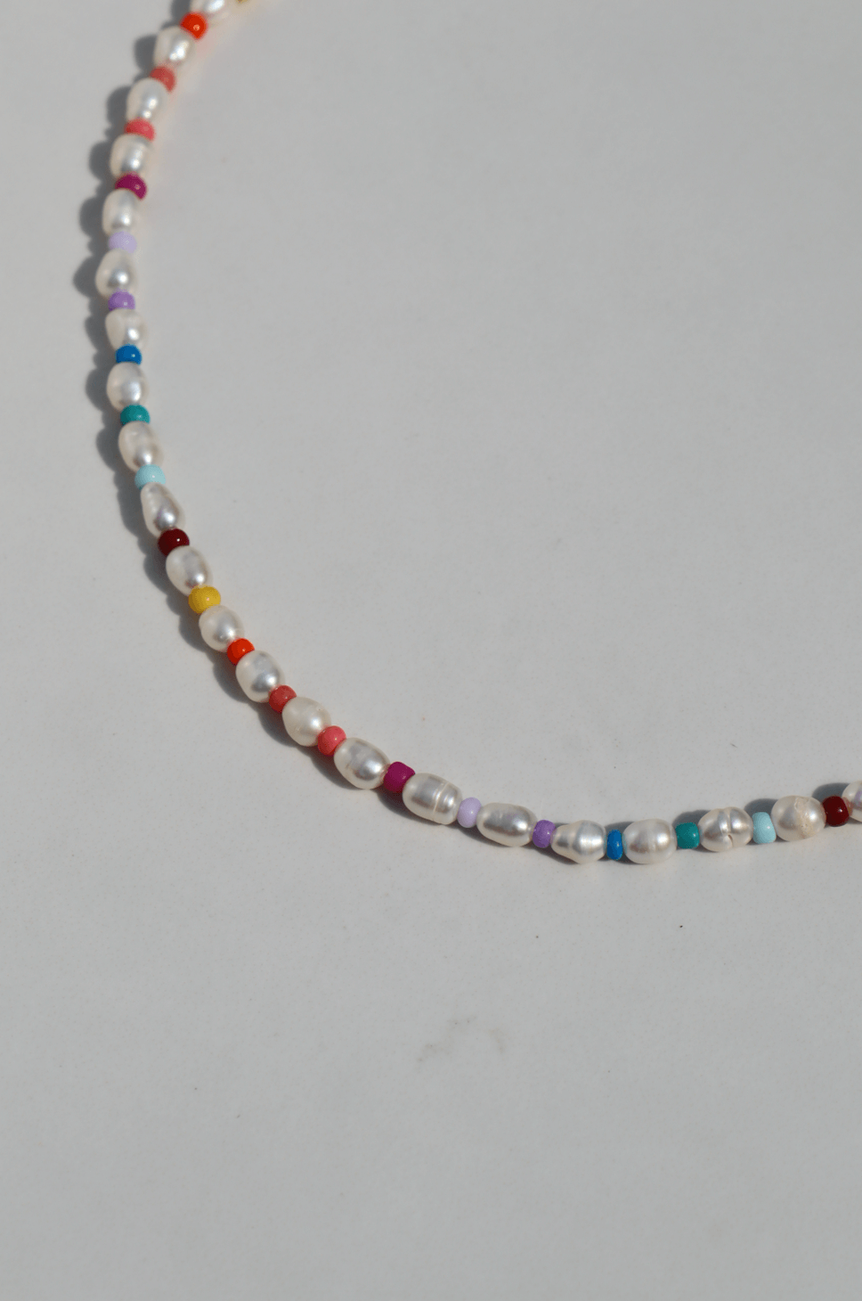 Rainbow pearl necklace