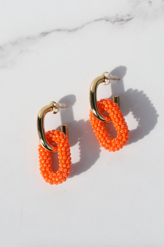 Steffy orange statement earring