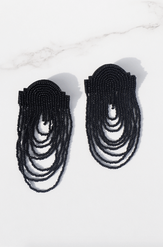 Less is more black statement earring