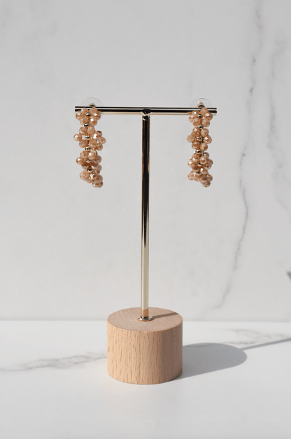 Beige flower statement earring
