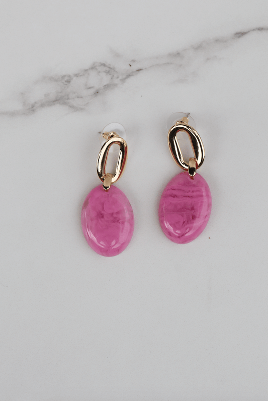 Casual pink statement earring