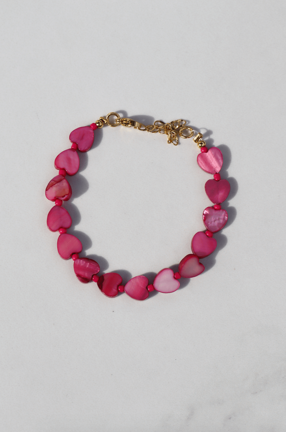 Pink heart bracelet