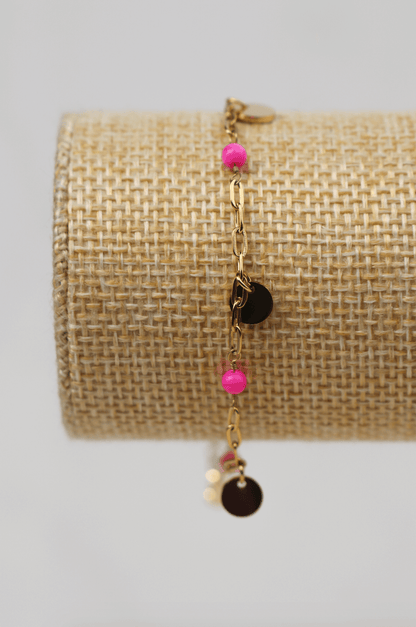 Golden sands pink bracelet
