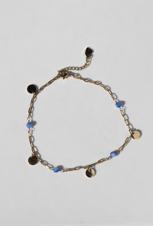 Golden sands blue anklet