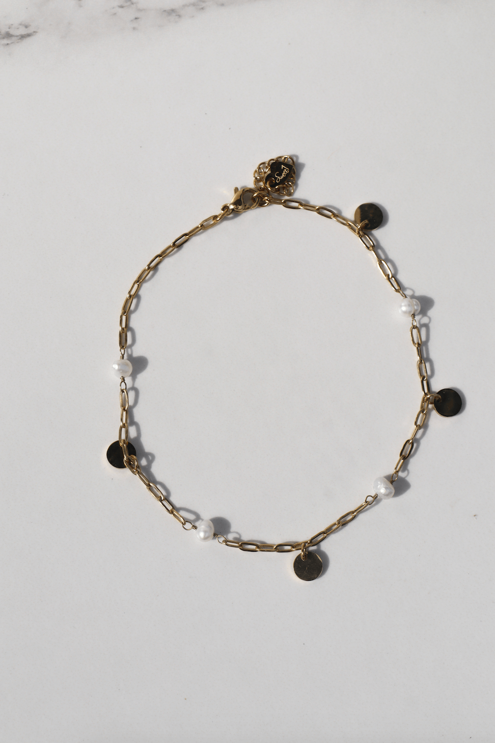 Golden sands white anklet