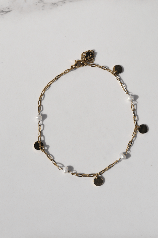 Golden sands white anklet