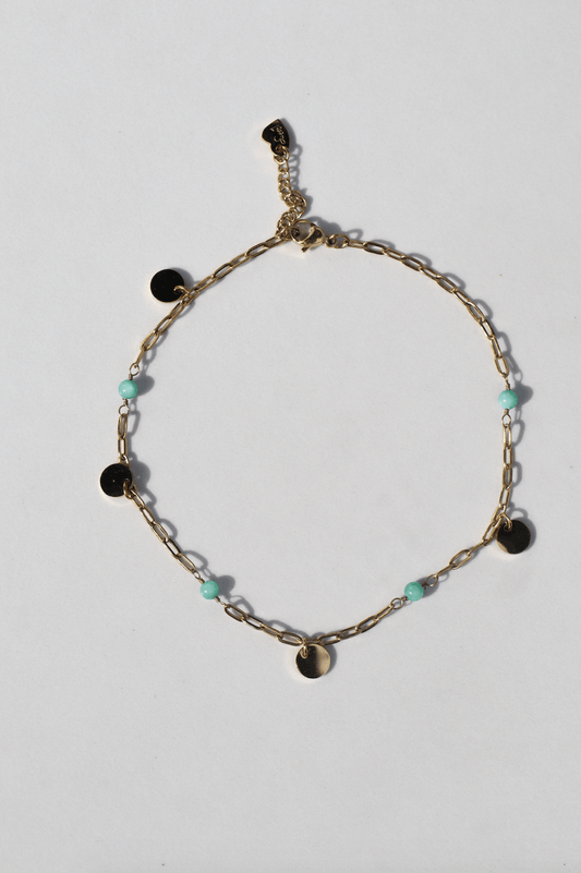 Golden sands turquoise anklet