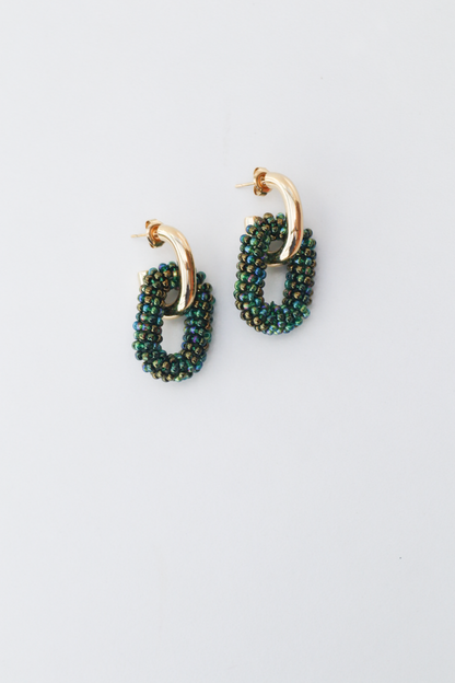 Steffy dark green statement earring