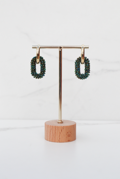 Steffy dark green statement earring